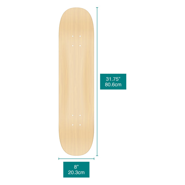 Arrowhead - Natural Wood Skateboard